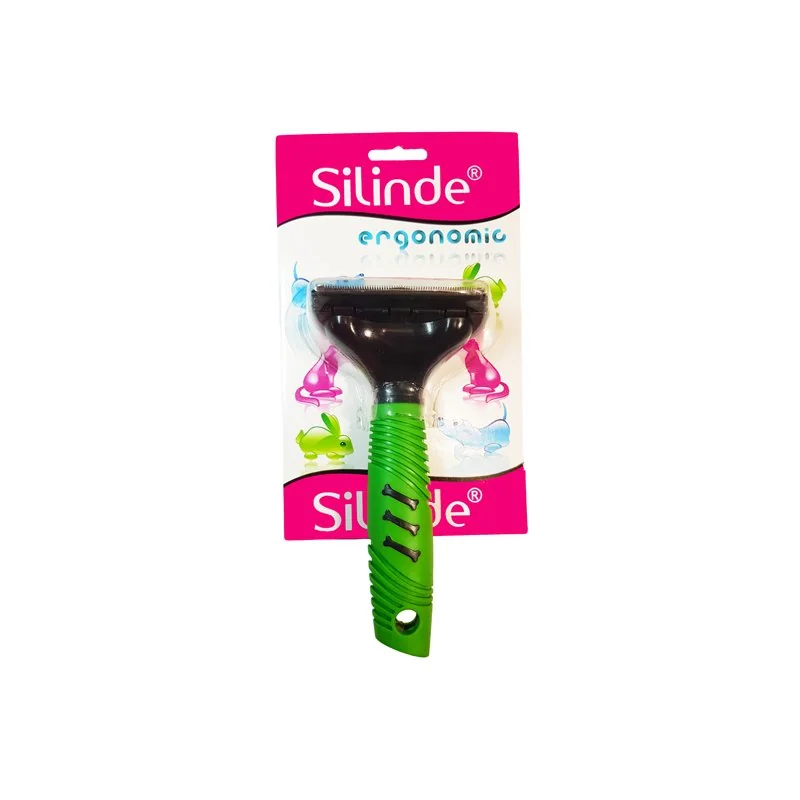 Hrable s ergonomickou rúčkou na vyčesávanie podsady zelená, čierna, 6,6 cm