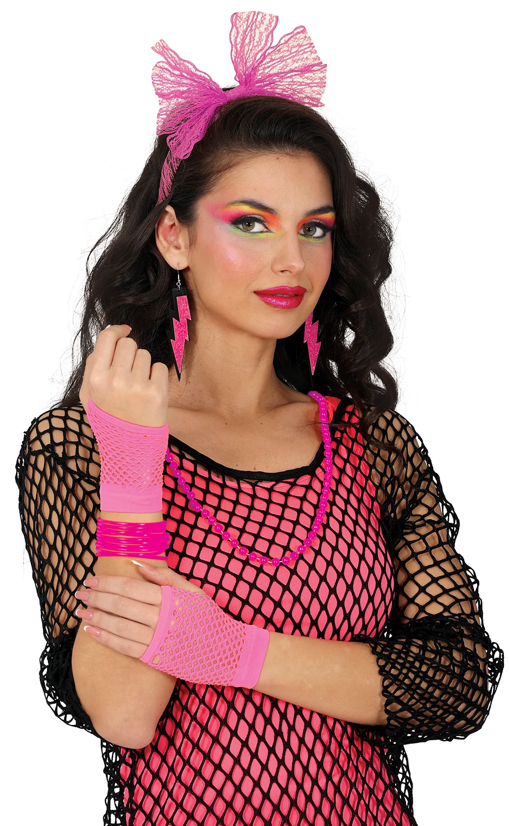 Sada doplnkov ku kostýmu Disco 80s ružové 6ks