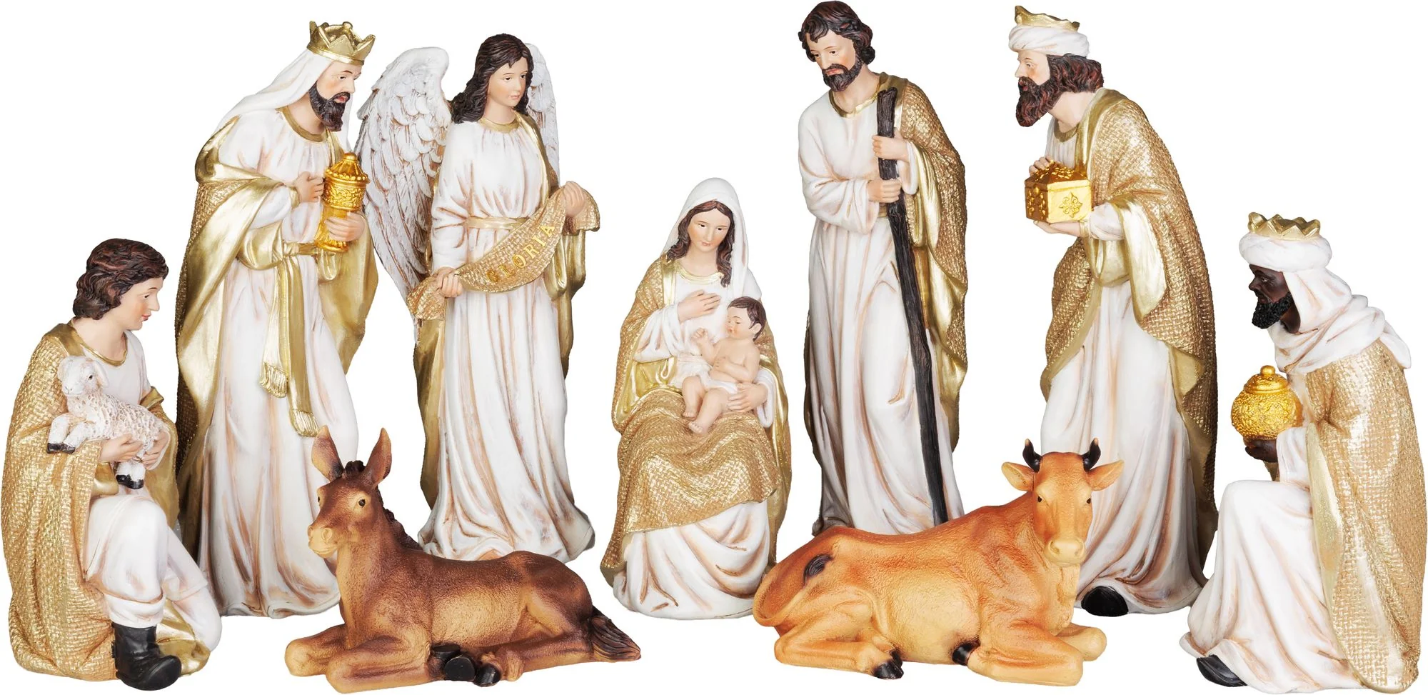 MagicHome vianočný betlehem, 9 dielov Polyresin, výška max. 25 cm