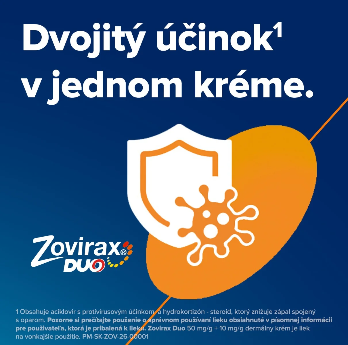 Zovirax Duo 2 g 1x2g, liečba oparov na pere s účinnou látkou aciklovirom a hydrocortisonom