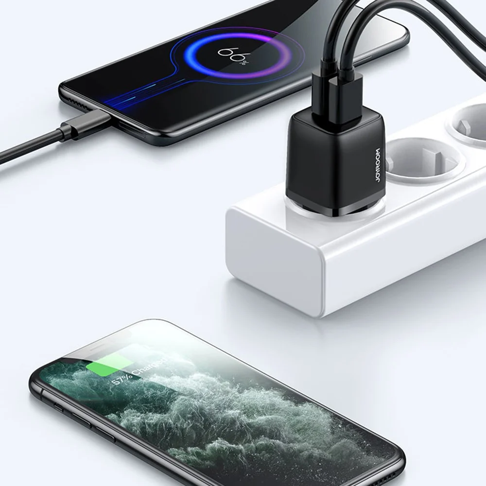 Sieťová nabíjačka s 2 x USB + rýchle nabíjanie - Biela 12W, 2,4A