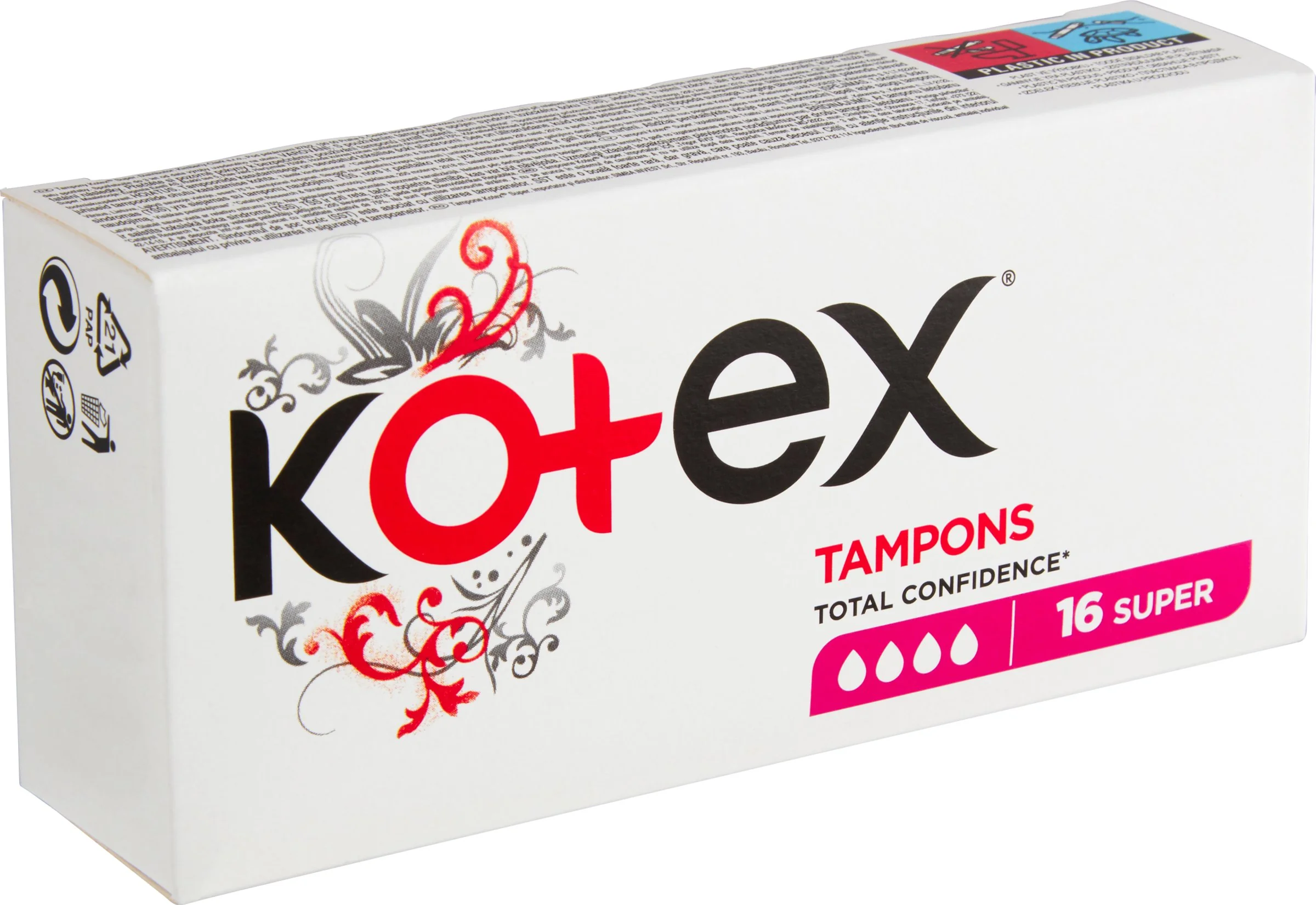 KOTEX tampóny Super 16 ks 1×16 ks, dámske tampóny