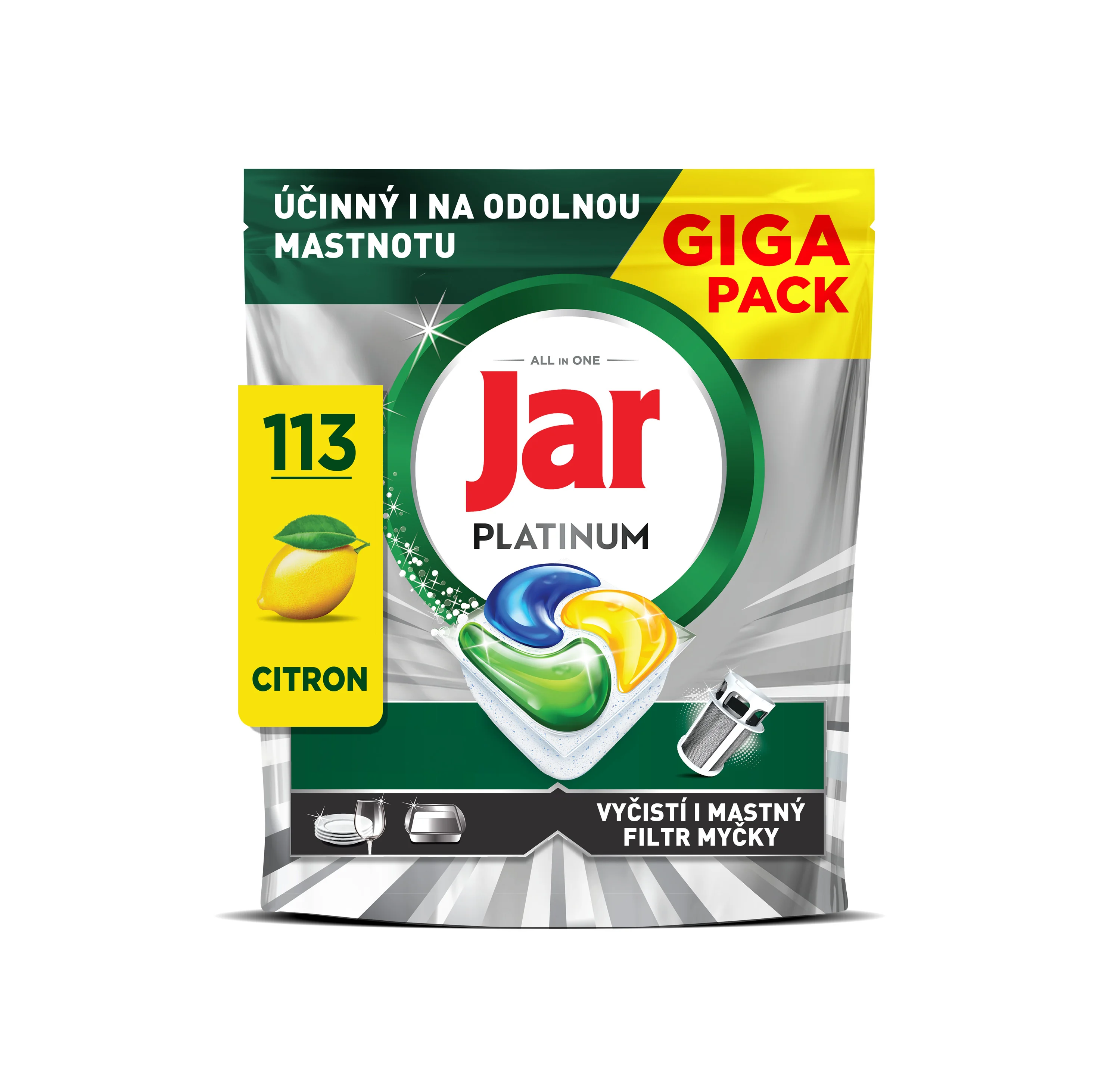 Jar Platinum Lemon tablety do umývačky riadu 113 ks