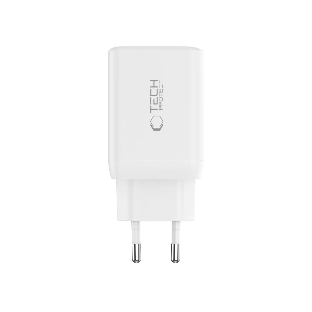 Tech-Protect NC45W GaN sieťová nabíjačka 2x USB-C 45W, biela