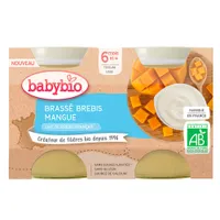 BABYBIO Brassé z ovčieho mlieka mango 2x130 g