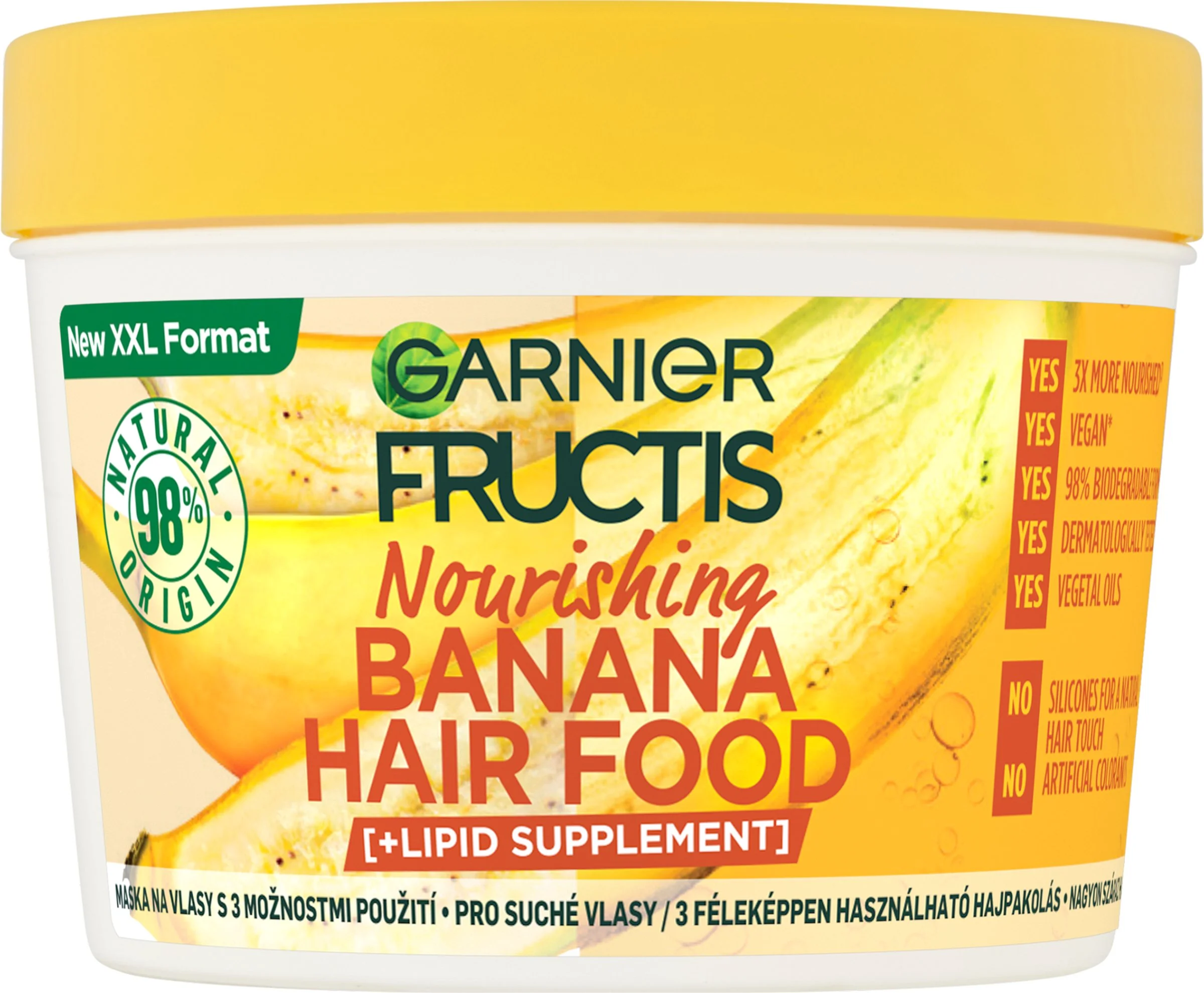 Garnier Fructis Hair Food Banana vyživujúca maska na suché vlasy, 400 ml 1×400 ml, maska na vlasy