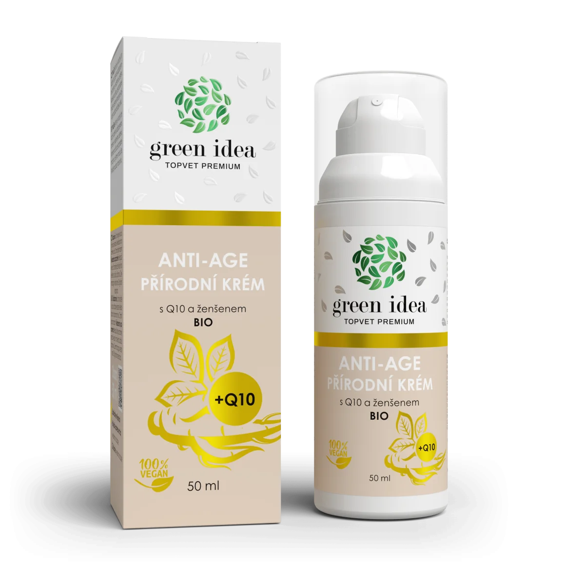 Prírodný anti-age krém s Q10 a ženšenom 50 ml – Green idea