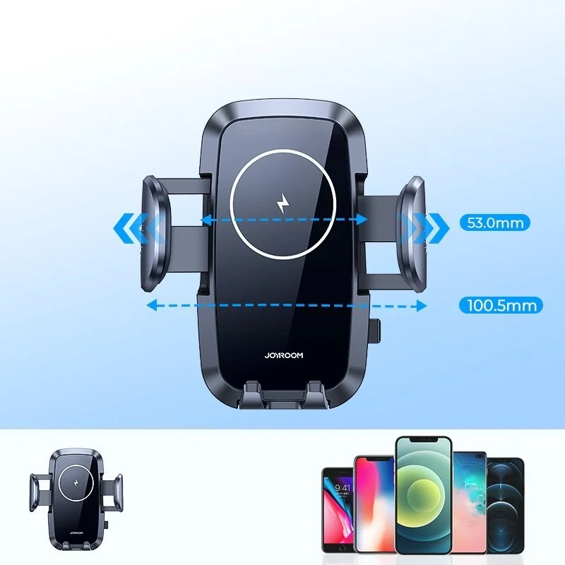 Joyroom Wireless Vent držiak na mobil do auta, Qi nabíjačka 15W, čiern y