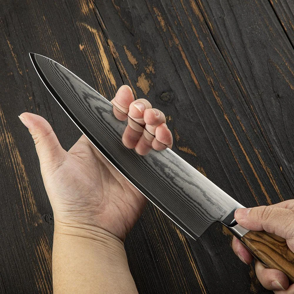Damaškový kuchynský nôž Zenroku 24,5 cm, HRC60±2