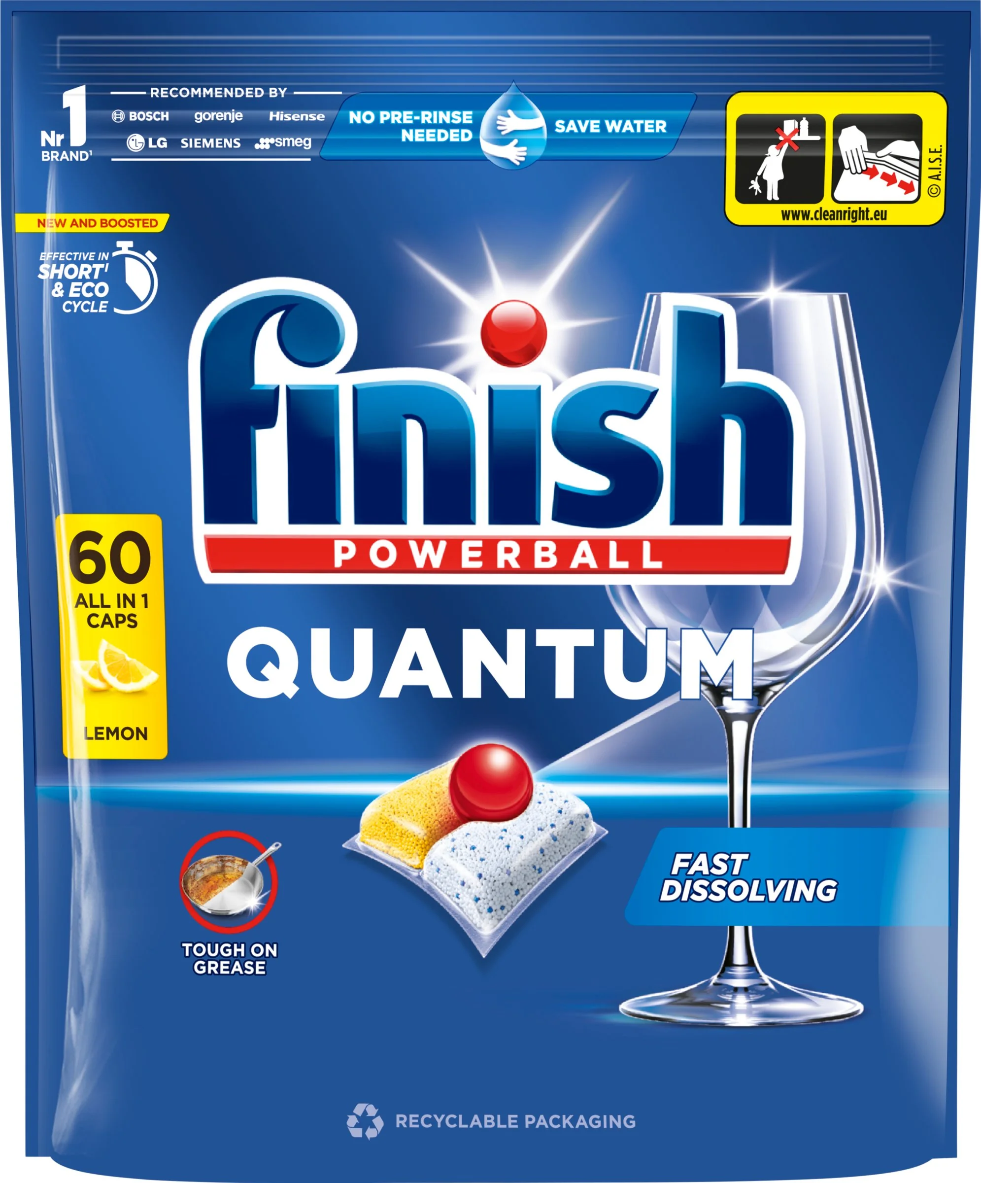Finish Quant All in1 LEMON kapsuly do umývačky riadu 60 ks