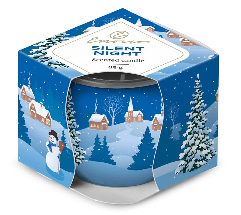 Emocio Sklo Dekor 70×62 mm Silent Night - Forest Breeze, vonná sviečka 1×1 ks, vonná sviečka