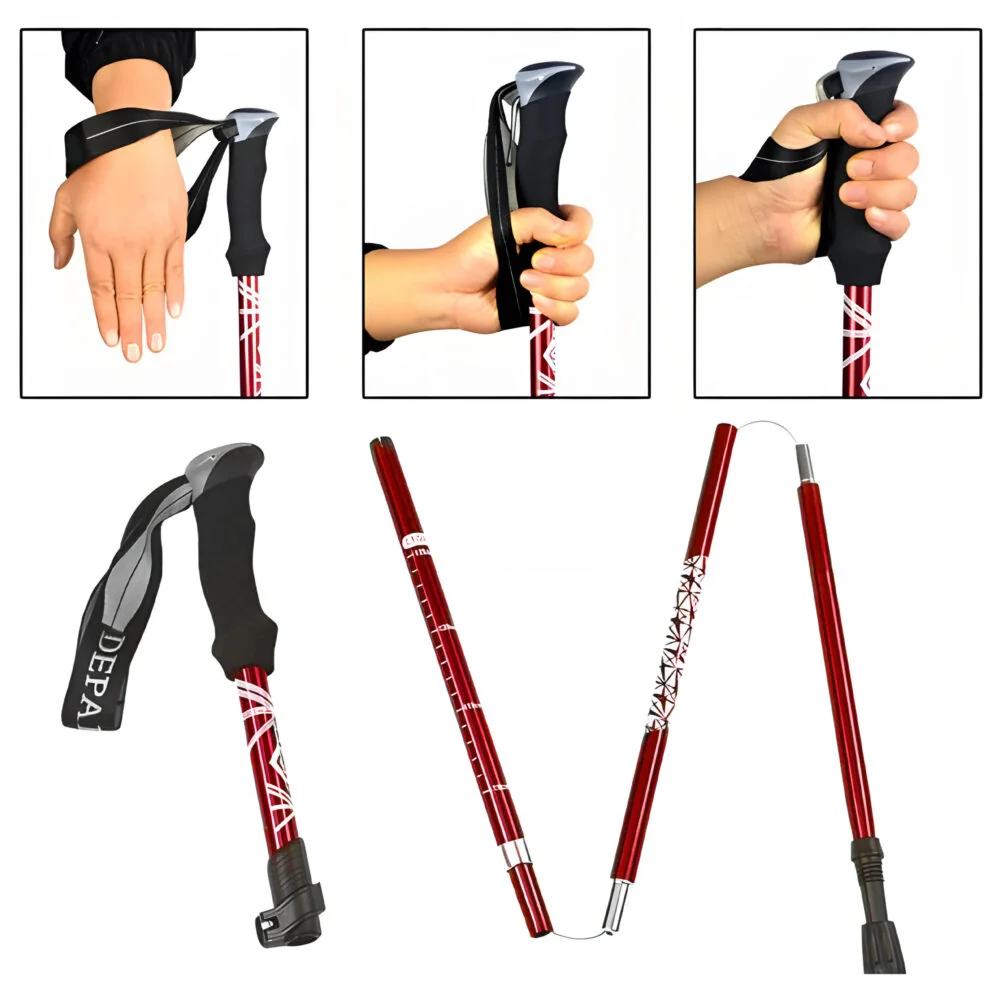 MG Nordic Walking trekingové palice 34 -127 cm, červené