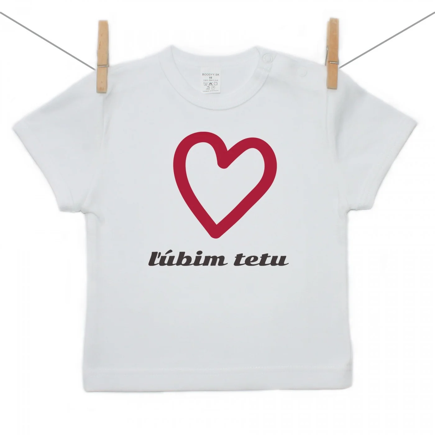 Boodyy Tričko s krátkym rukávom Ľúbim tetu Veľkosť: 110