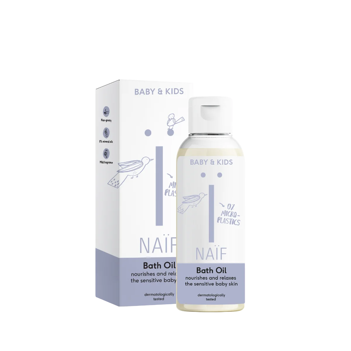 NAÏF Mliečny olej do kúpeľa pre deti a bábätká 1×100 ml, mliečny olej do kúpeľa