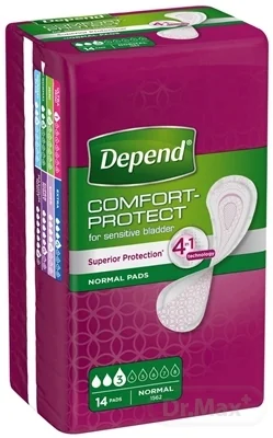 DEPEND NORMAL 1×14 ks, inkontinenčné vložky 9×25 cm