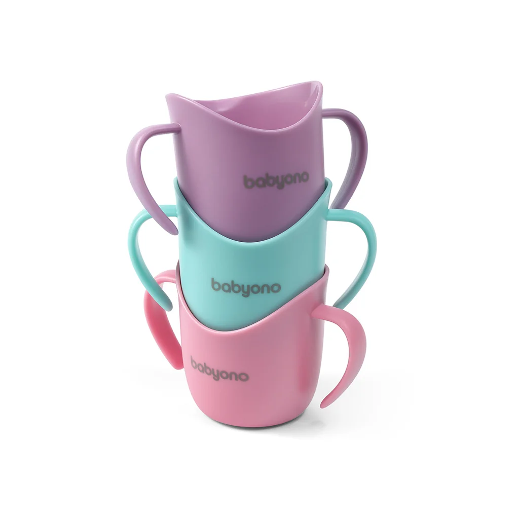 BABYONO Hrnček ergonomický s uškami 120 ml mint 6m+ 1×120 ml