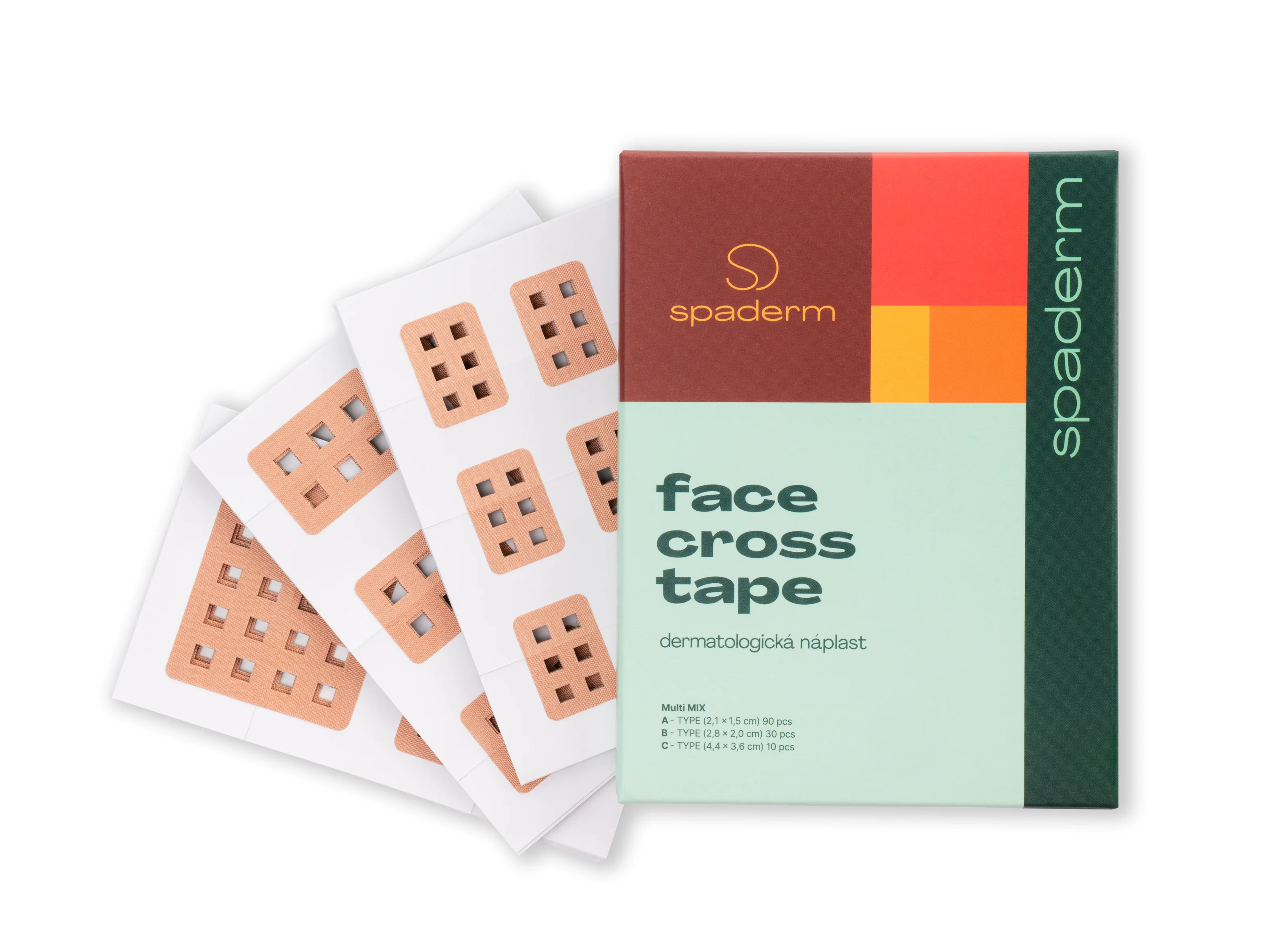 Spaderm Face Cross Tape, Mix 130 ks