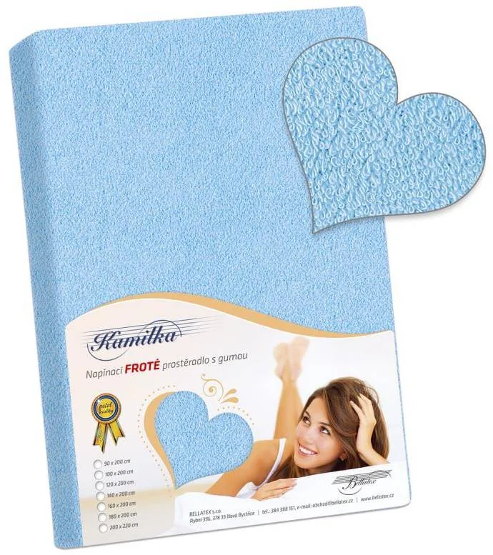 Froté prestieradlo 180x200 024 sv. modrá K6 1×1 ks, posteľná plachta