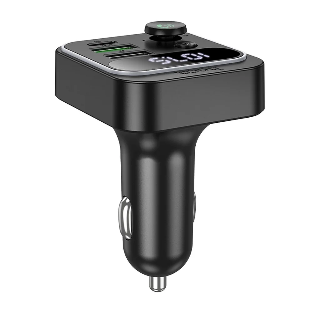 Hoco E85 Bluetooth FM Transmitter autonabíjačka 2x USB / USB-C QC PD 20W, čierna