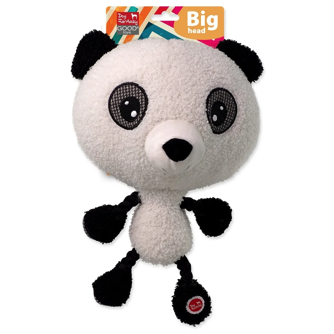 Hračka Dog Fantasy Big head panda plyšová pískacia 30cm