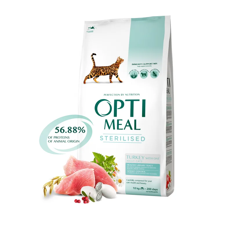 OPTIMEAL™ Superpremium pre kastrované mačky s morčacim mäsom 10 kg (5612)