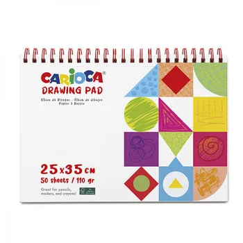 Skicár Carioca Plus Skicár na ceruzky a fixky 25x35cm 50 listov 110gr-CARIOCA