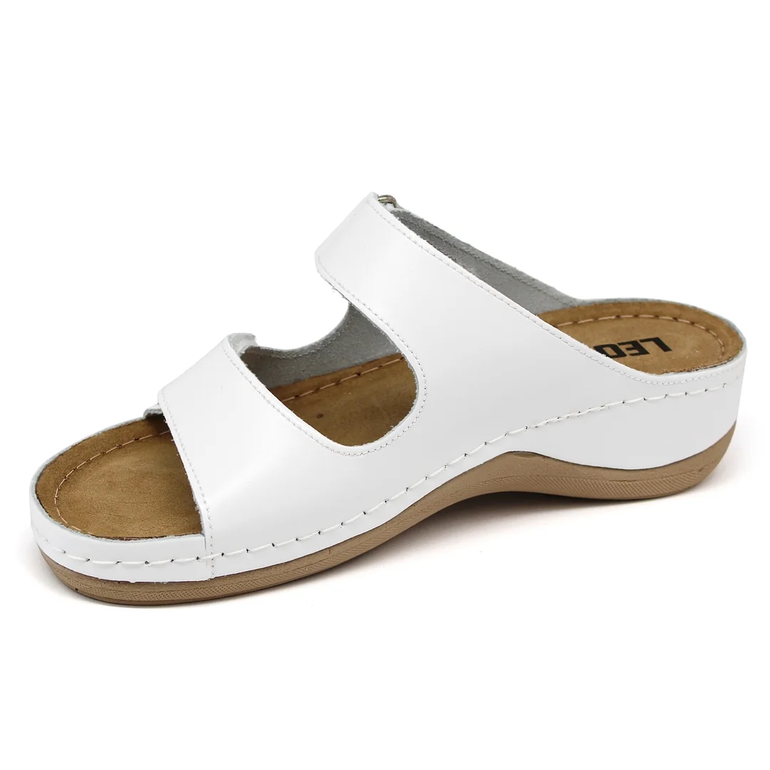 Leon 905 Dámska pracovná celokožená zdravotná obuv 37 - 23cm, biela, 4,5 cm