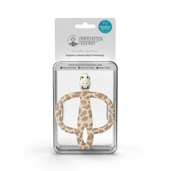 Hryzátko a zubná kefka - MATCHSTICK MONKEY Giraffe Teether - Žirafa 1×1 ks, hrýzatko a zubná kefka