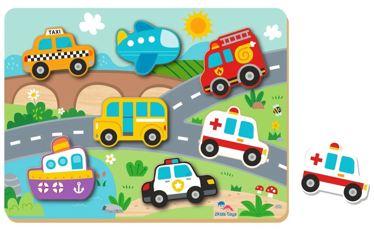 Vkládacie puzzle Doprava, 8 dielov