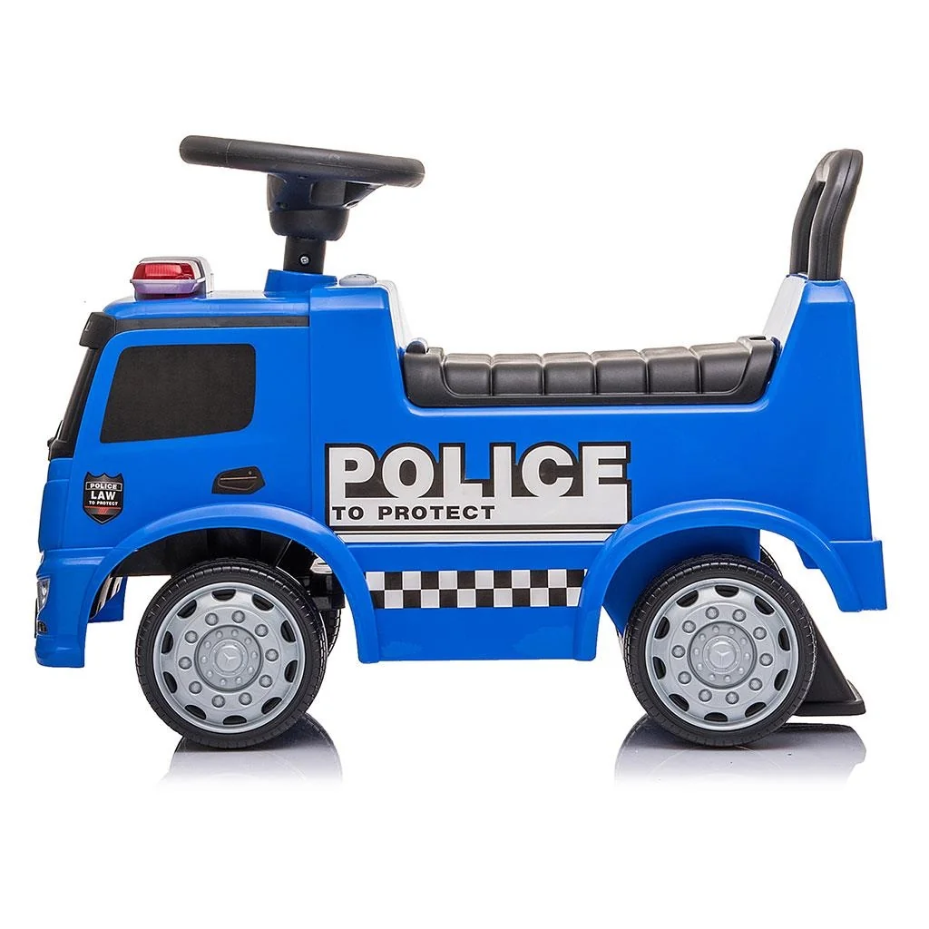 Detské odrážadlo so zvukom Mercedes Milly Mally POLICE modré ,