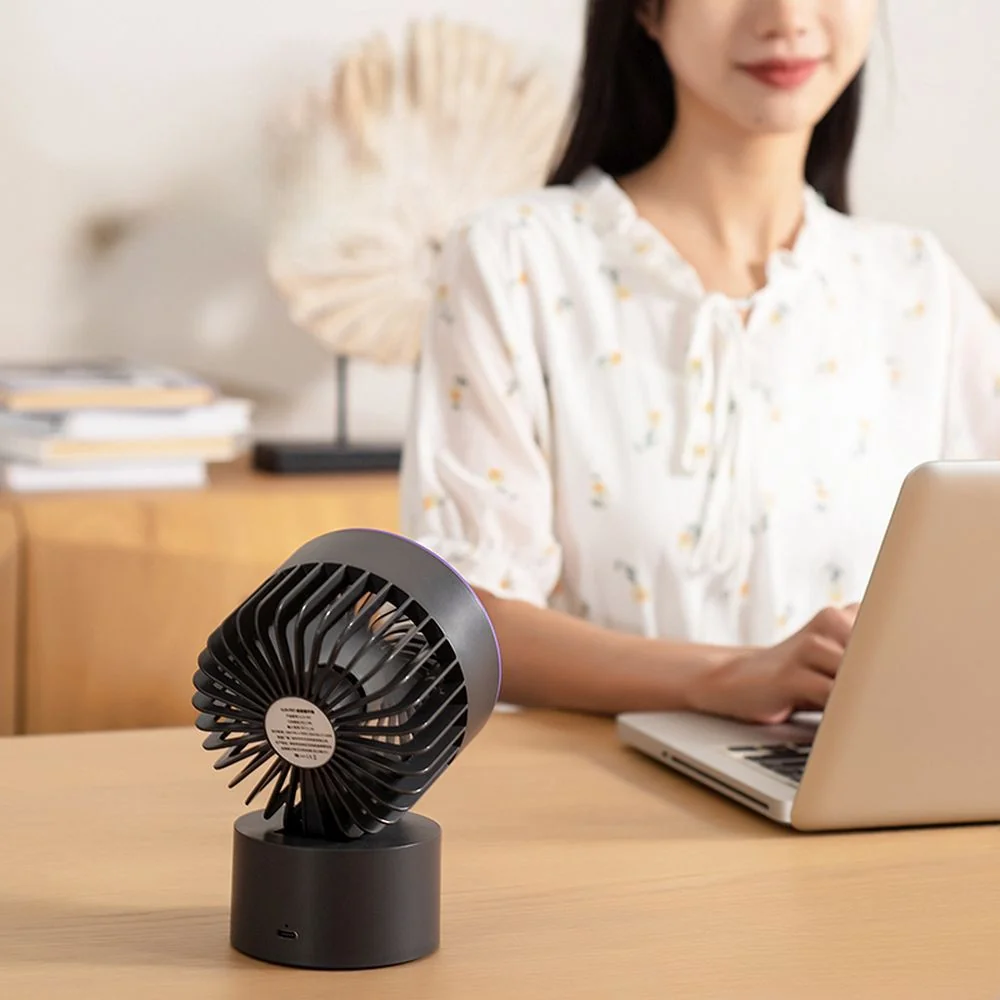 USB cyrkulačný ventilátor na stôl, čierny
