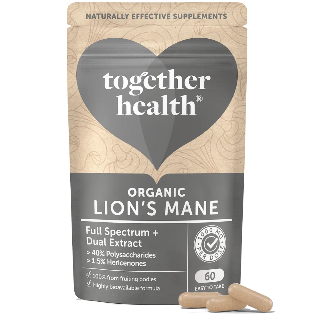 Together Health Herícium (levia hriva) 1000 mg - organický extrakt z celej plodnice, 60 kapsúl