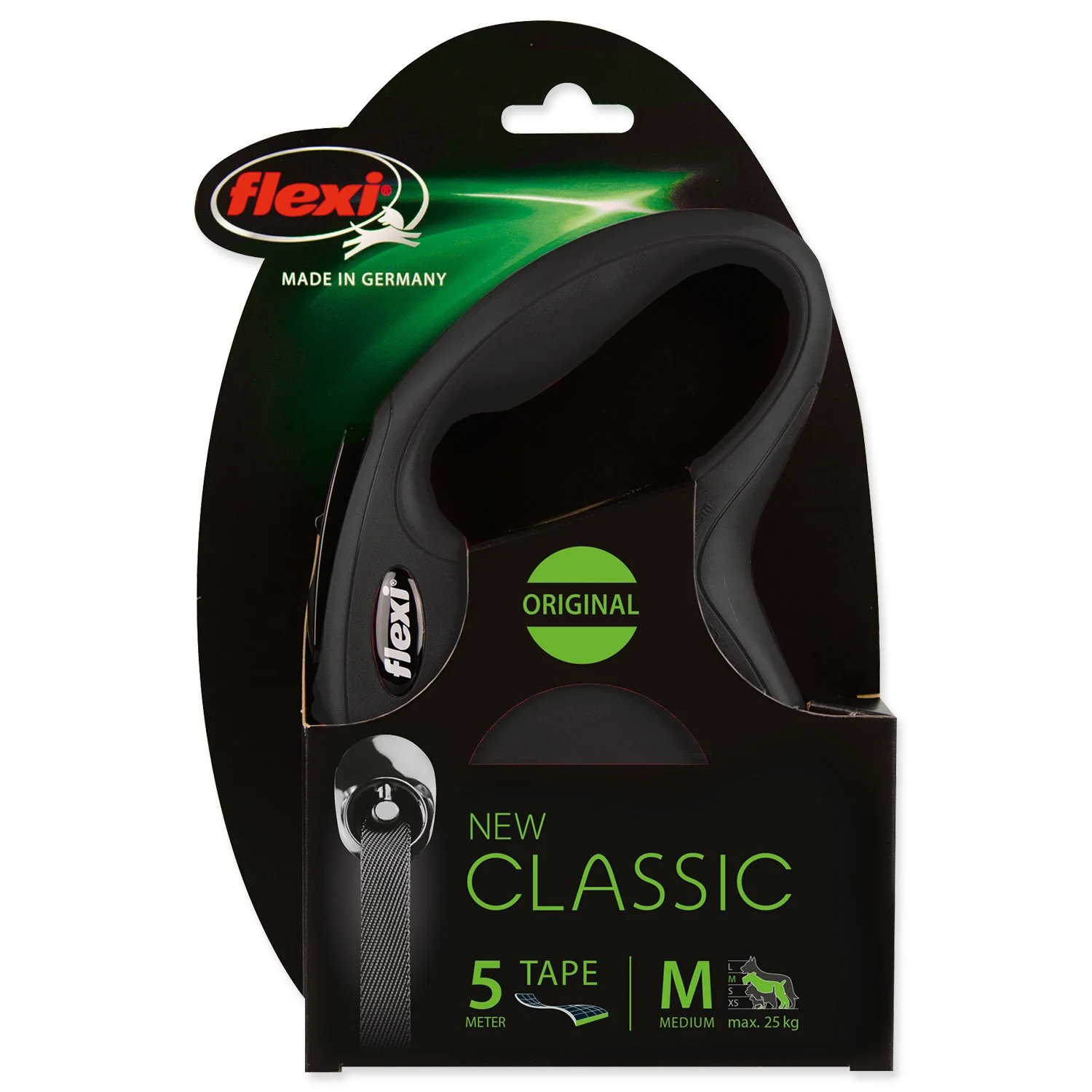 flexi New Classic popruh M 5m čierne do 25kg
