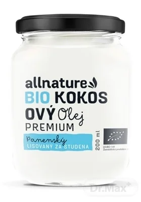 Allnature BIO KOKOSOVÝ olej PREMIUM 1×200 ml, kokosový olej