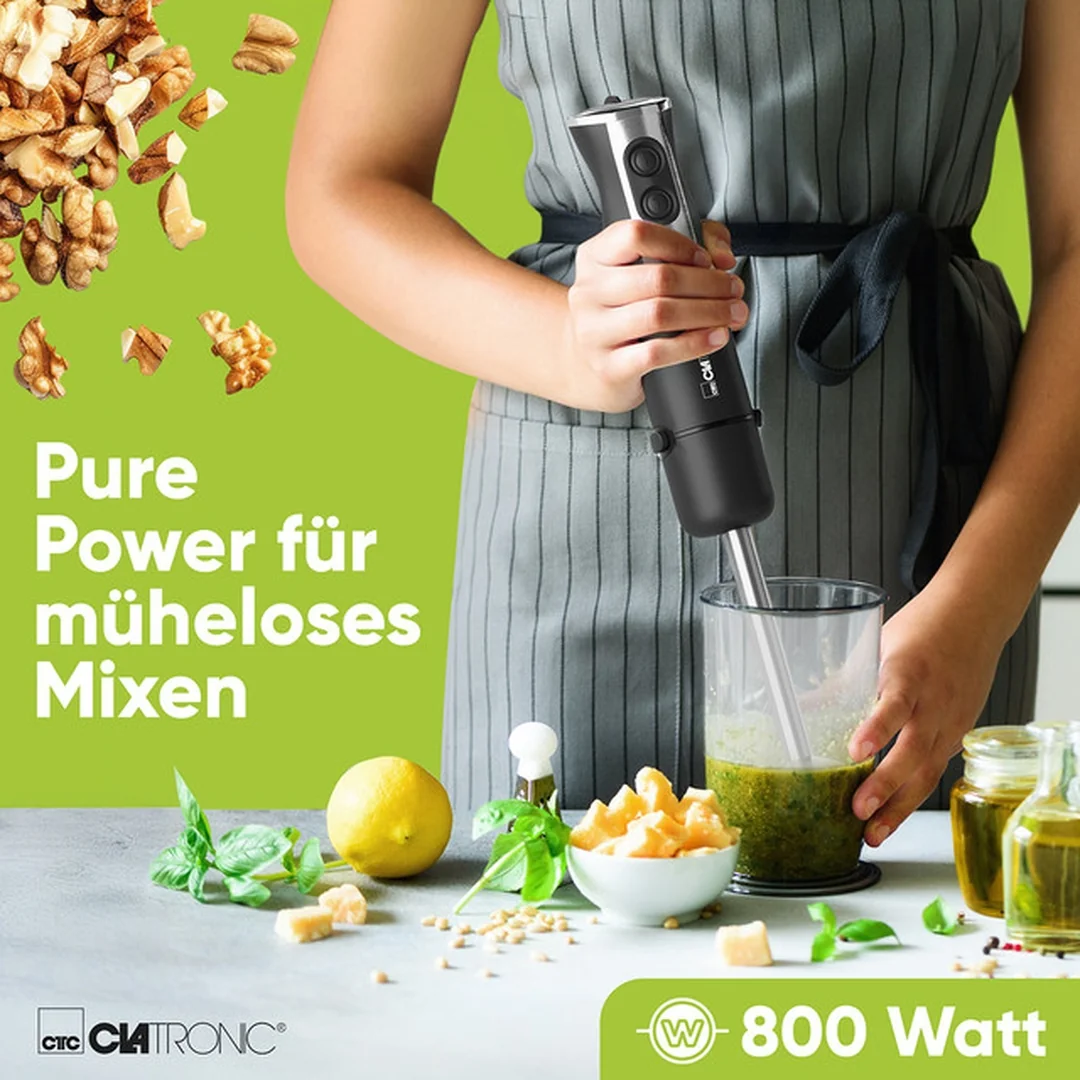 Clatronic SM 3825 tyčový mixér, 800 W, čierny, nerezová oceľ