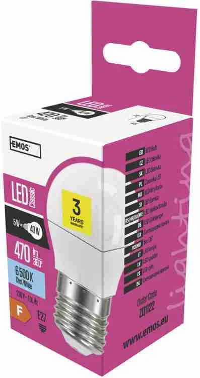 LED CLS MINI GL 5W E27 CW 1×1 ks, LED žiarovka