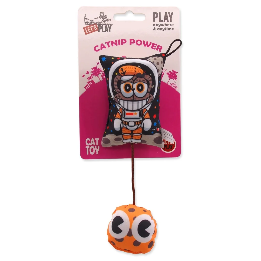Hračka Let´s Play vankúšik motív panák s catnipom 9cm