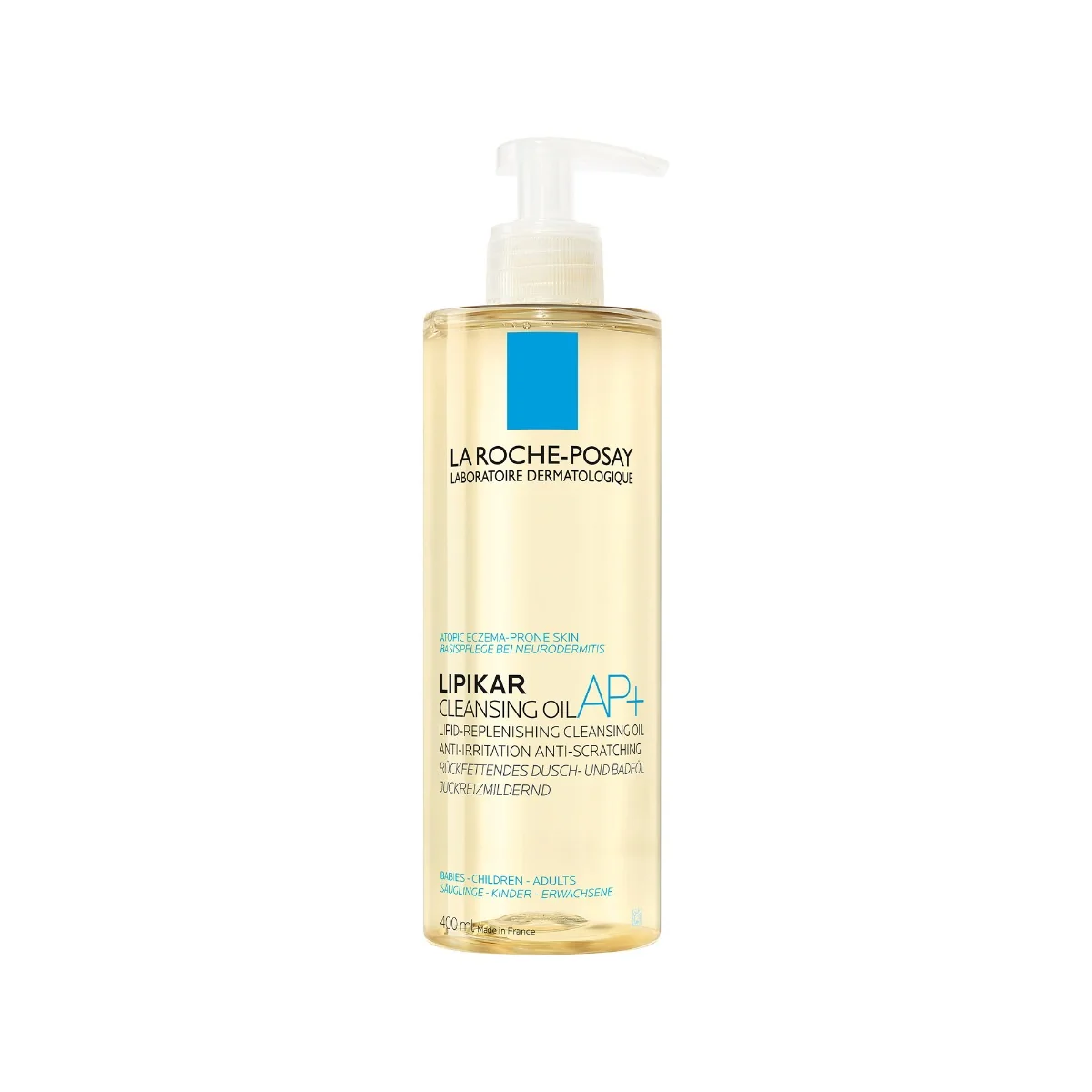 LA ROCHE-POSAY Lipikar Huile Lavante AP+ Zvláčňujúci relipidačný kúpeľový a sprchovací olej proti podráždeniu 400 ml 1×400 ml, relipidačný čistiaci olej