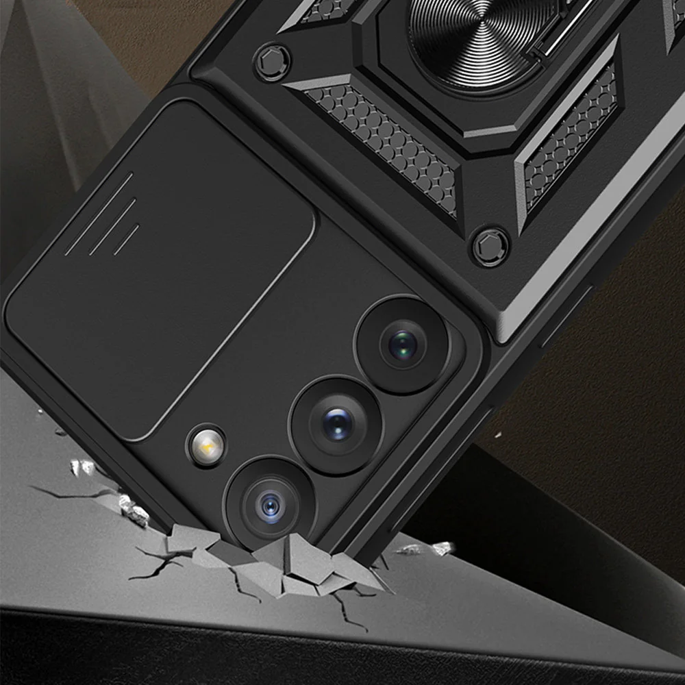 MG Hybrid Armor Camshield kryt na Samsung Galaxy S23 Ultra, čierny