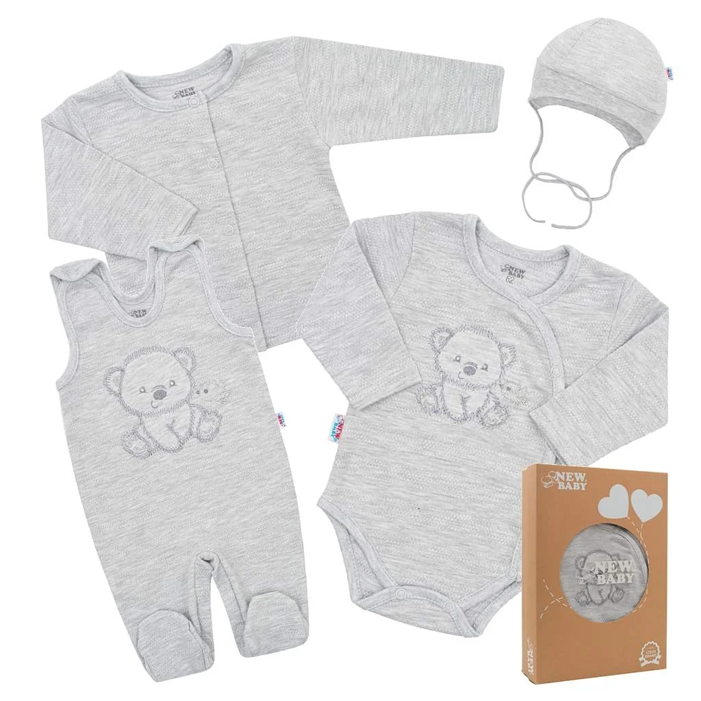 Dojčenská súprava do pôrodnice New Baby Sweet Bear sivá 62