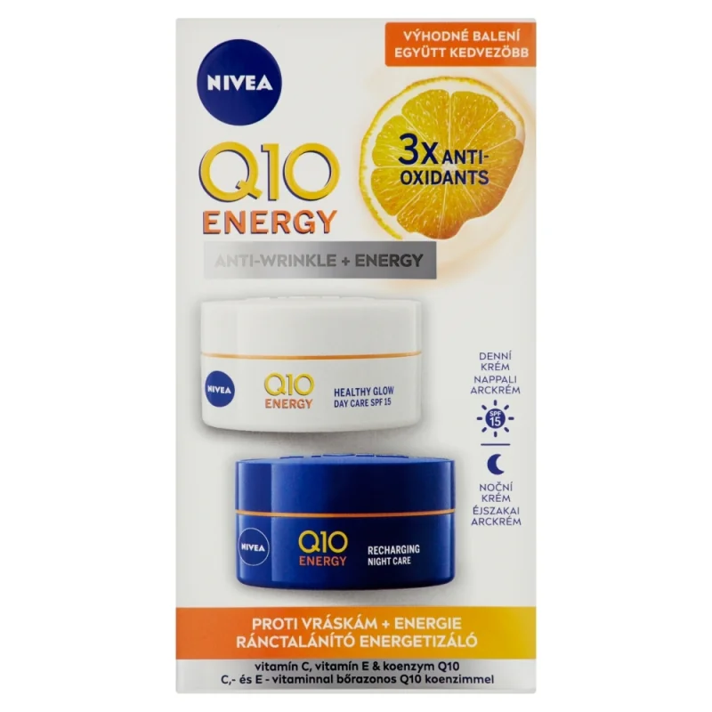 Q10 Energy Energizujúci denný a nočný krém proti vráskam 2 x 50 ml