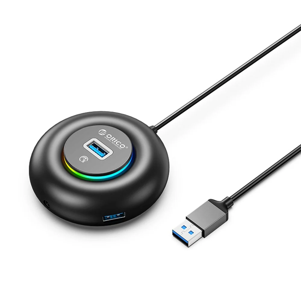 Orico YXR4-U3 HUB adaptér USB - 3x USB 3.0 / 3.5mm jack 1.8m, čierny