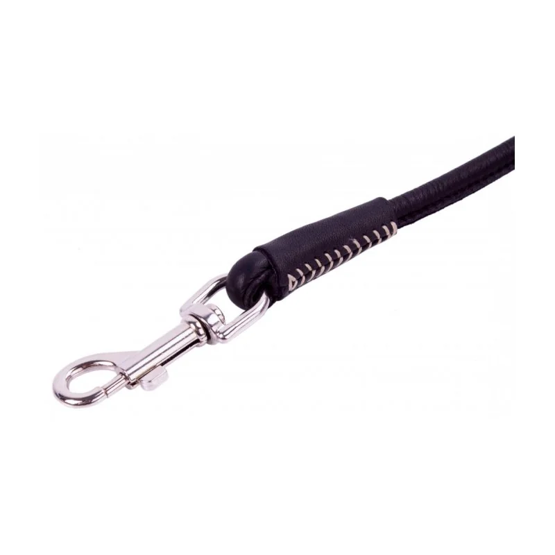 Okrúhle kožené vodítko Soft čierne 122cm, Šírka: 6 mm