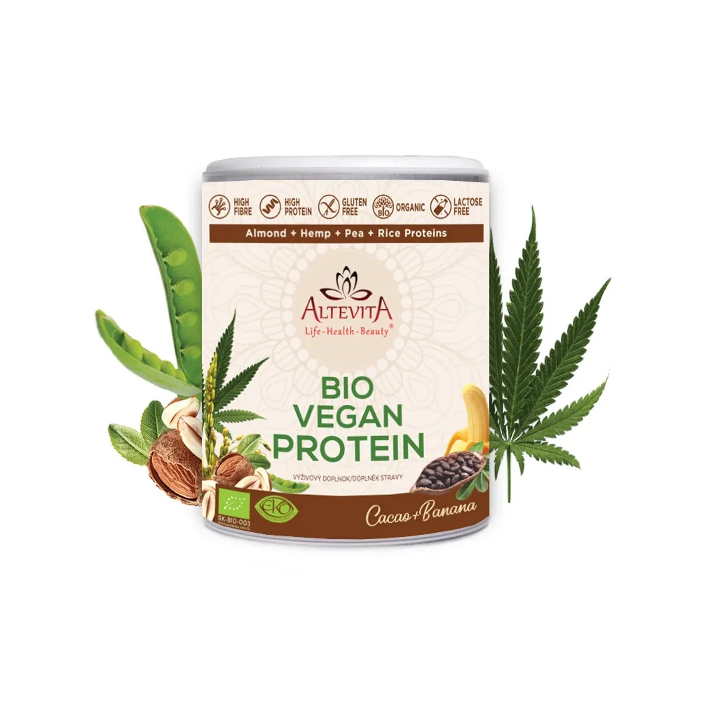 BIO Vegan proteín Cacao + banán 300g