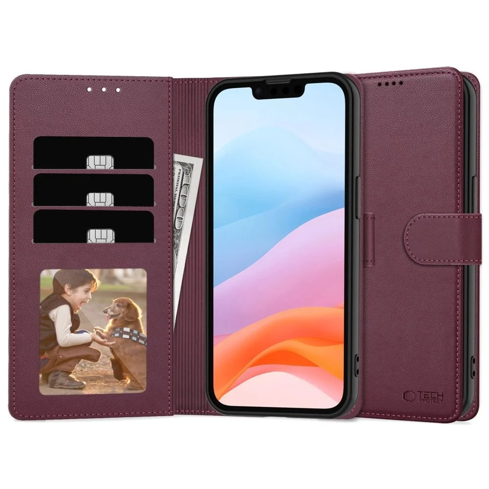 Tech-Protect Wallet knižkové puzdro na Samsung Galaxy A26 5G / A17 4G / 5G, bordové / 5G, bordové