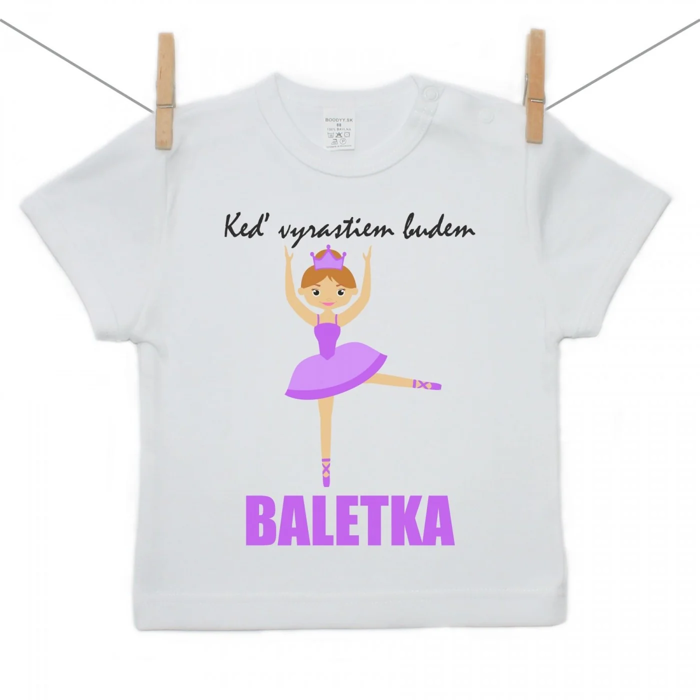 Boodyy Tričko s krátkym rukávom Keď vyrastiem budem baletka Veľkosť: 134