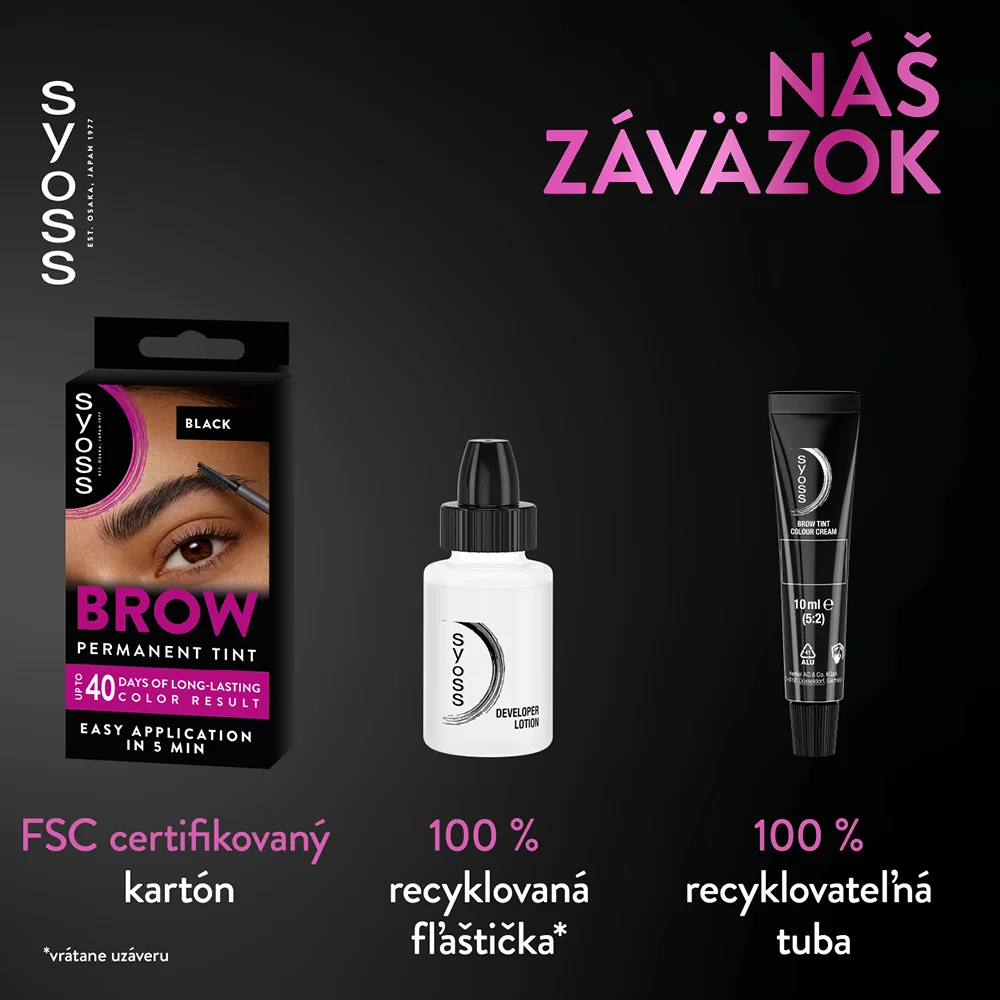 Syoss Brow Tint farba na obočie Čierny 1×1 ks, farba na obočie