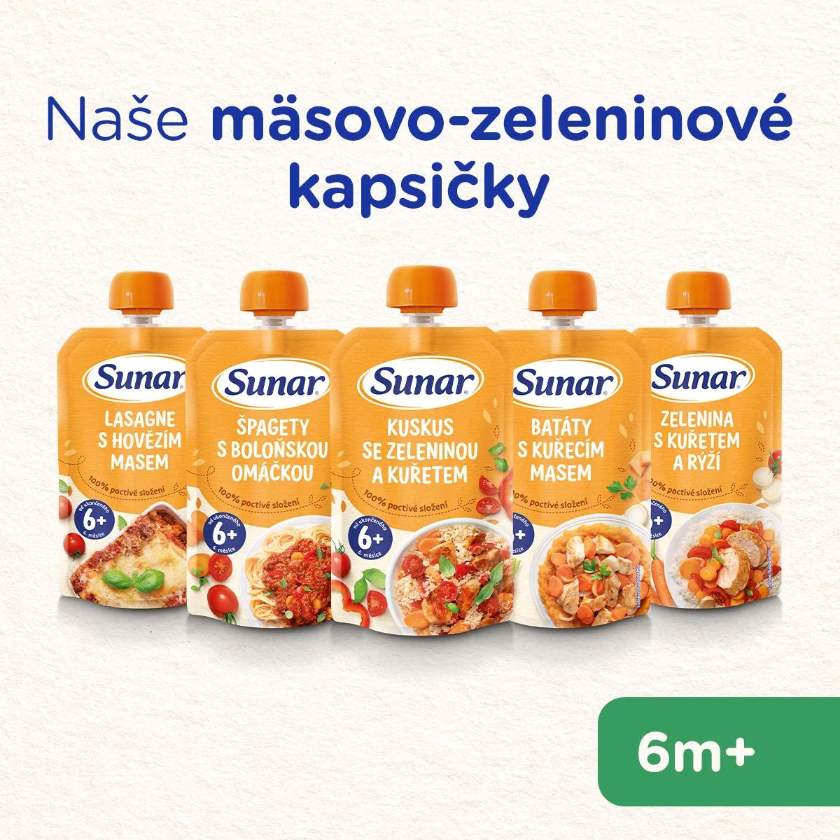 Sunar príkrm lasagne s hovädzím mäsom 6m+ 120 g
