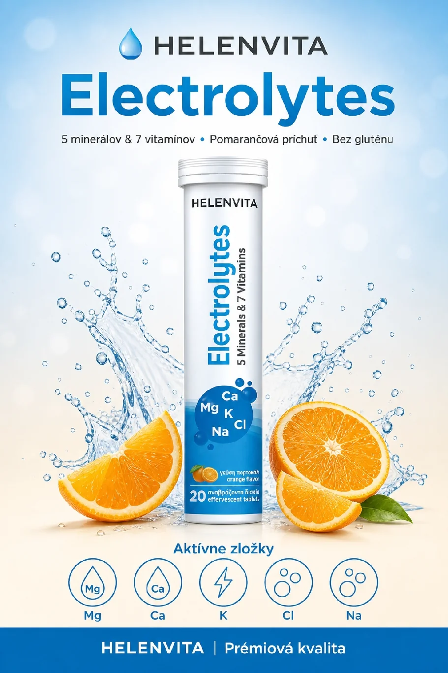 Helenvita Elektrolyty 20 šumivých tabliet minerály a vitamíny