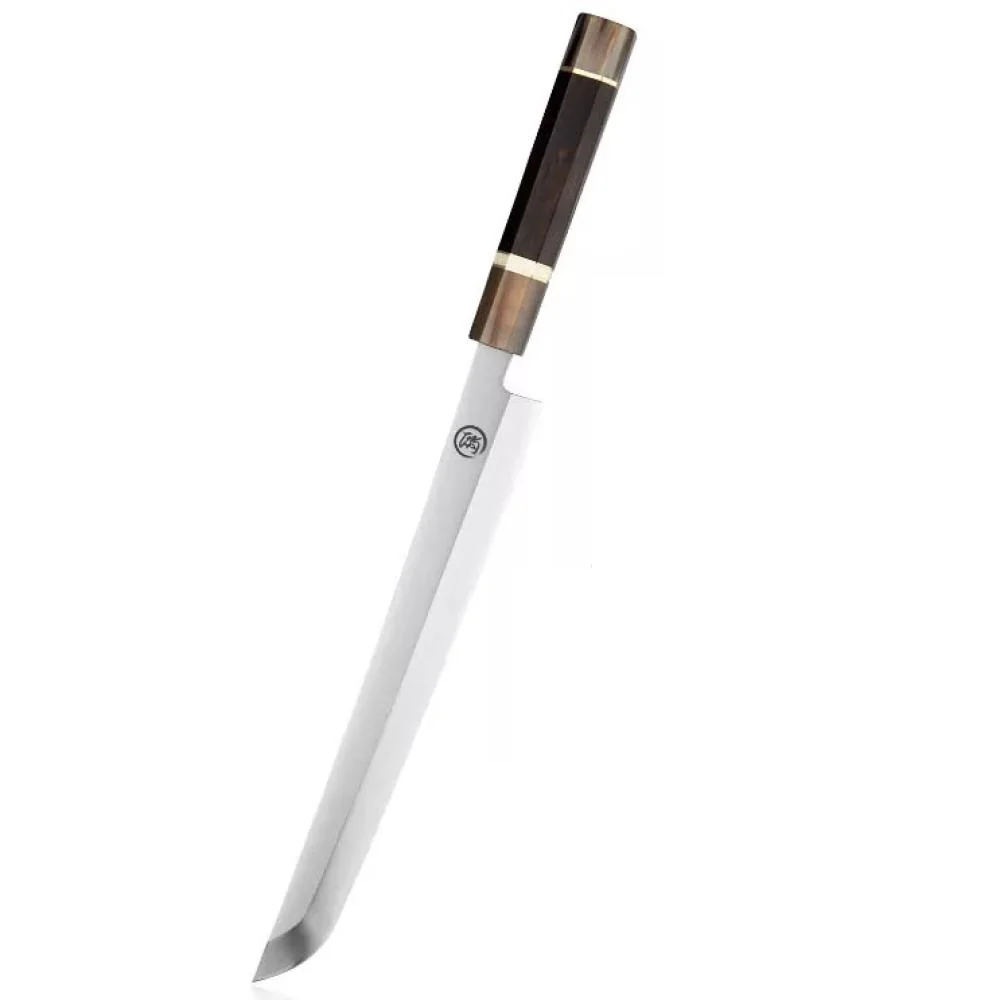 Kuchynský nôž na sushi s čepeľou 26,5 cm Čierna/Hnedá/Biela
